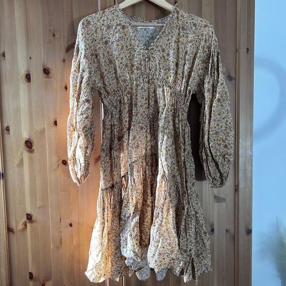 Doen Floral Mini Dress in Brown - Picture 4 of 12